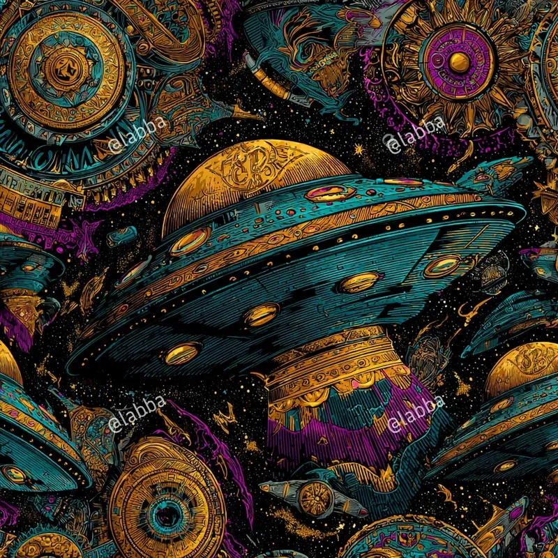 Retro Futuristic Cosmic Pulp Patterns