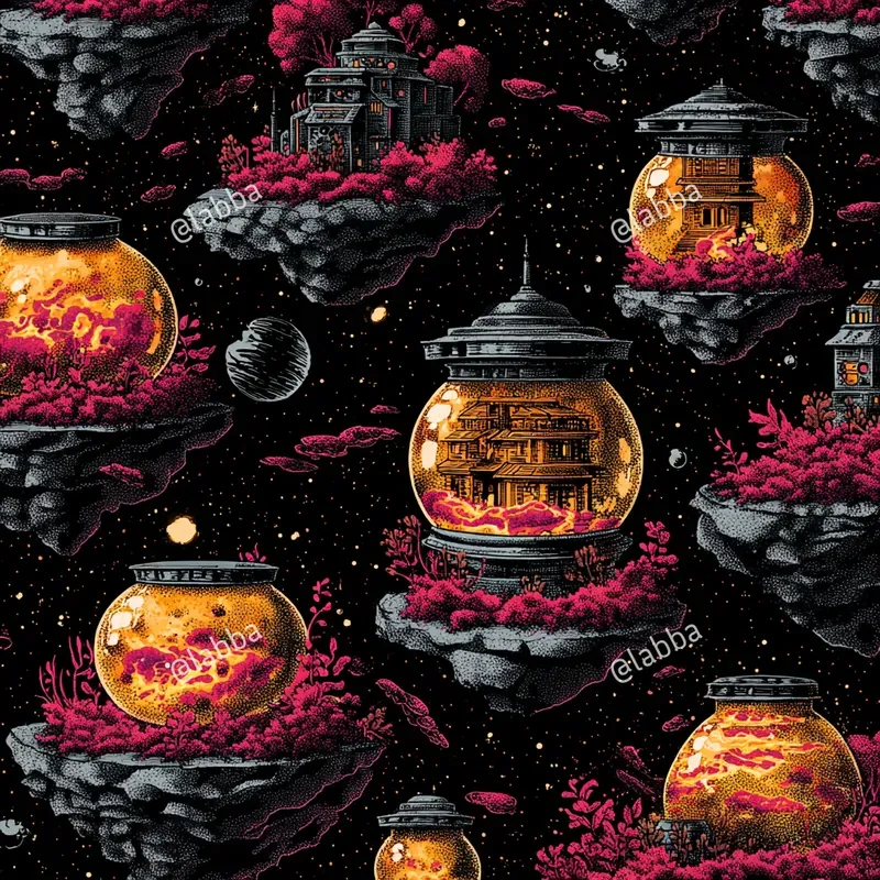 Retro Futuristic Cosmic Pulp Patterns