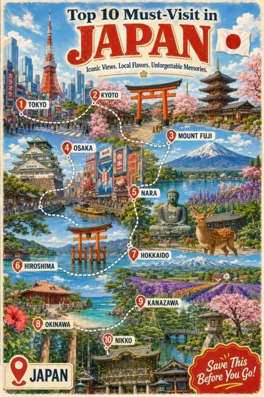Top 10 Country Travel Destination Posters