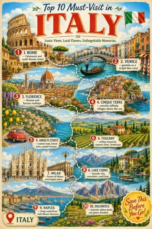 Top 10 Country Travel Destination Posters