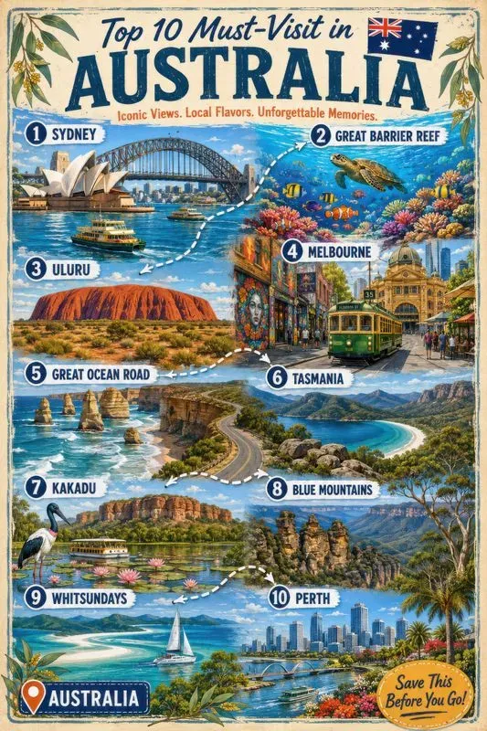 Top 10 Country Travel Destination Posters