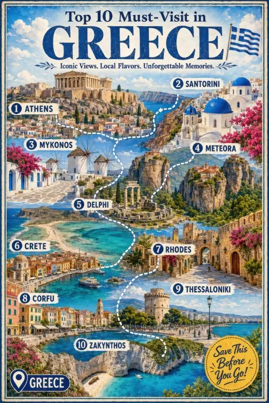 Top 10 Country Travel Destination Posters
