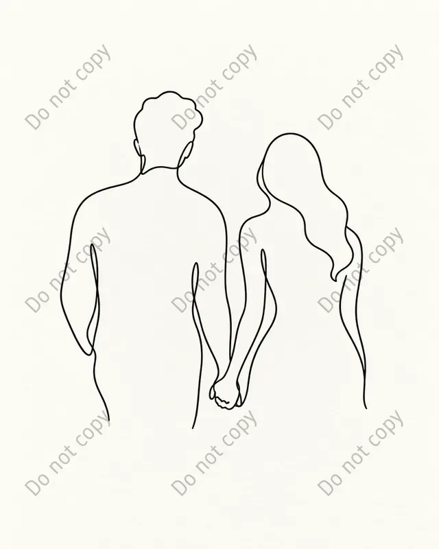 One Line Family Portrait Art Prints
