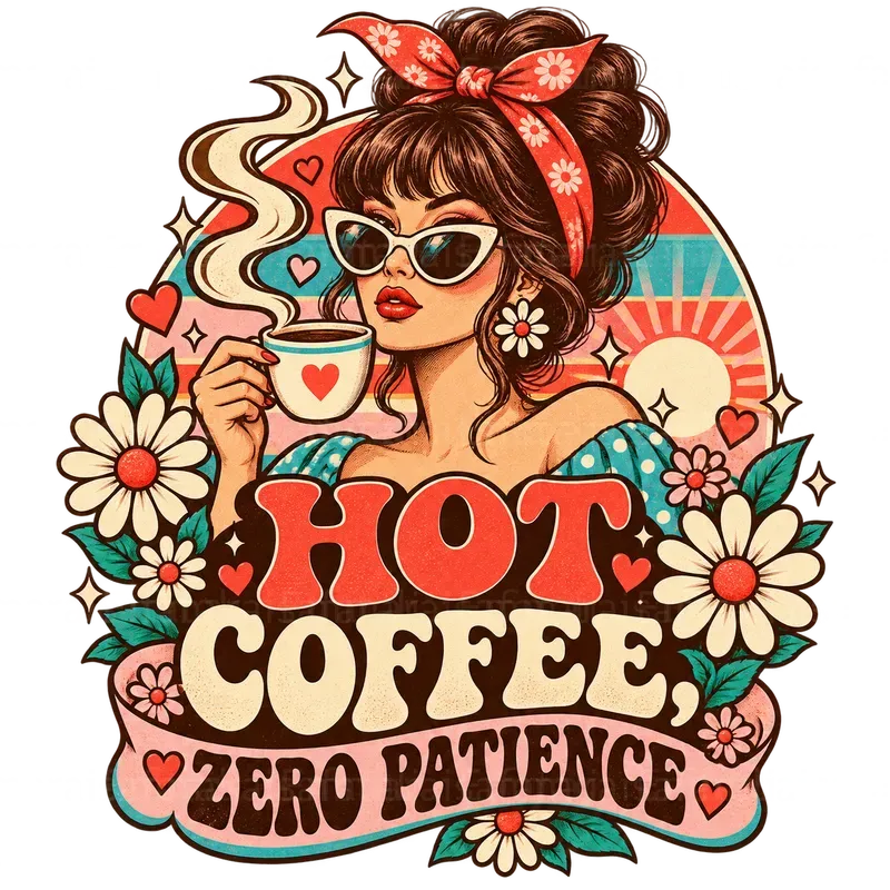 Groovy Retro Coffee Tshirt Designs