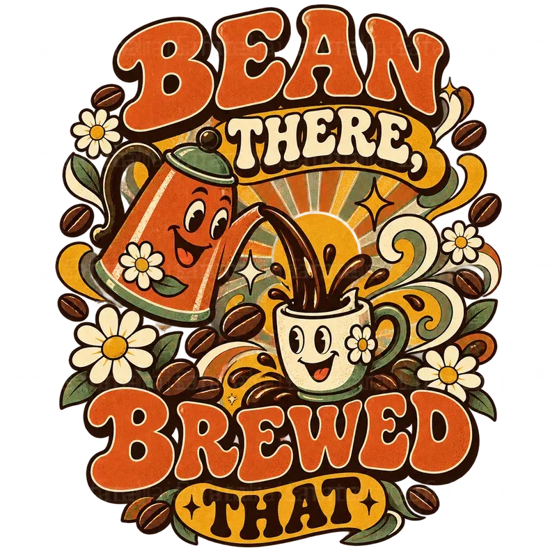 Groovy Retro Coffee Tshirt Designs