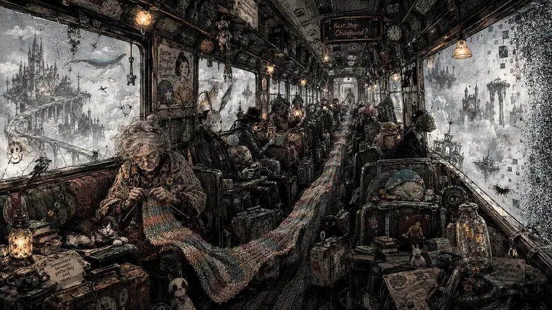 Surreal Train Journey Doodle Artworks