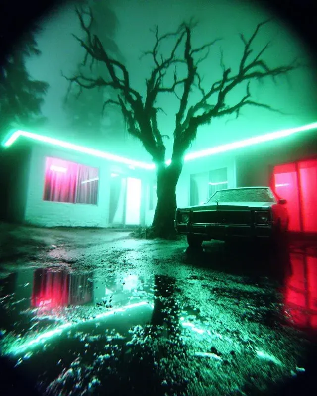 Neon Liminal Horror Cinematics