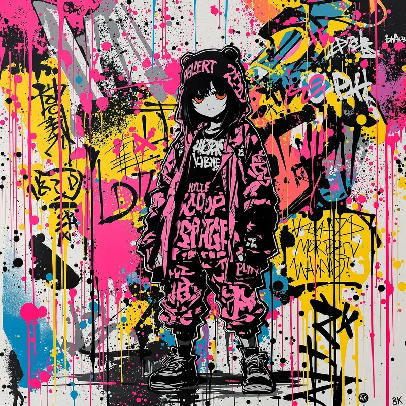 Hype Graffiti Character Anime Street Art