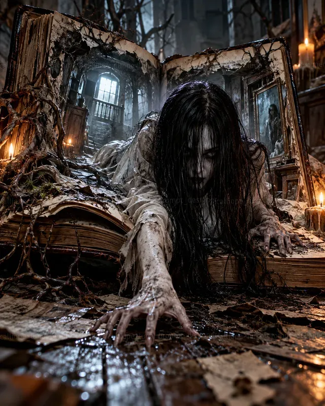 Hyperrealistic Horror Book Worlds