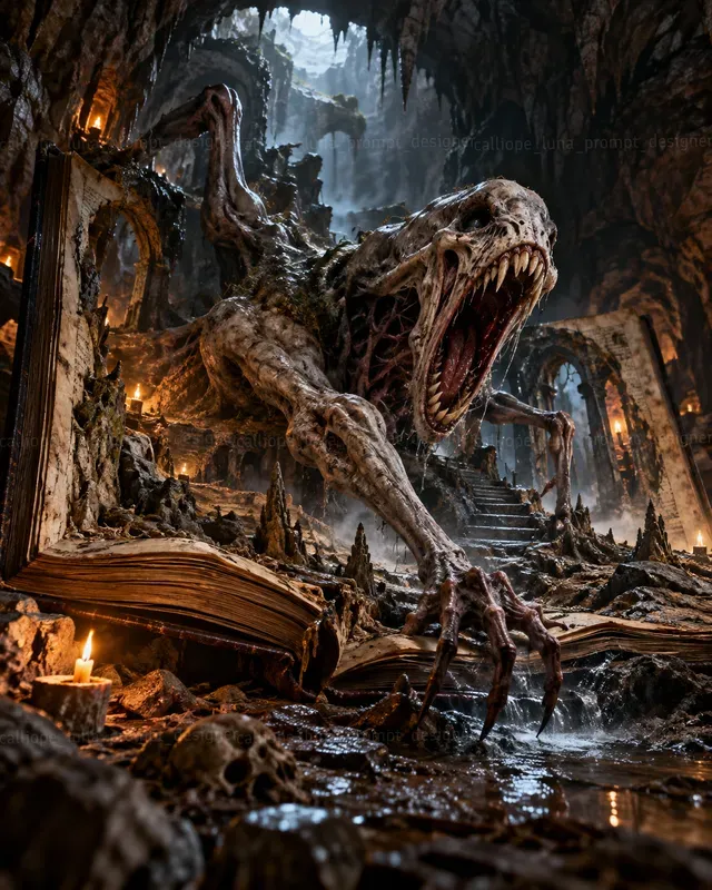 Hyperrealistic Horror Book Worlds