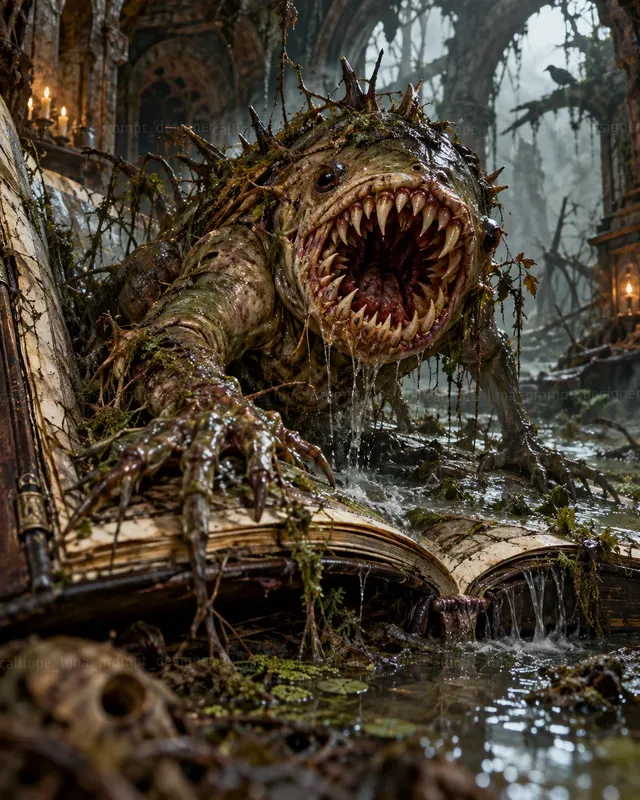 Hyperrealistic Horror Book Worlds