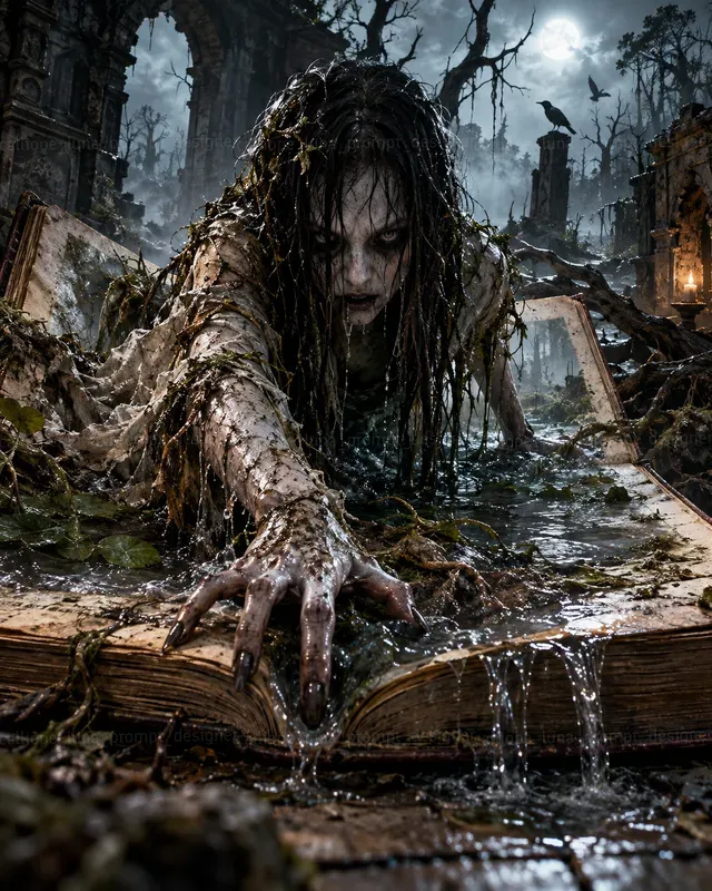 Hyperrealistic Horror Book Worlds