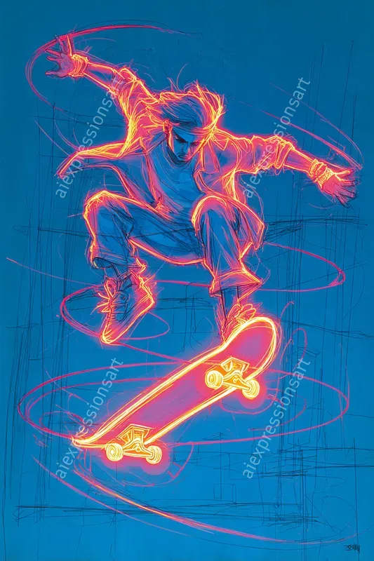 Neon Action Sports Anaglyph Motion