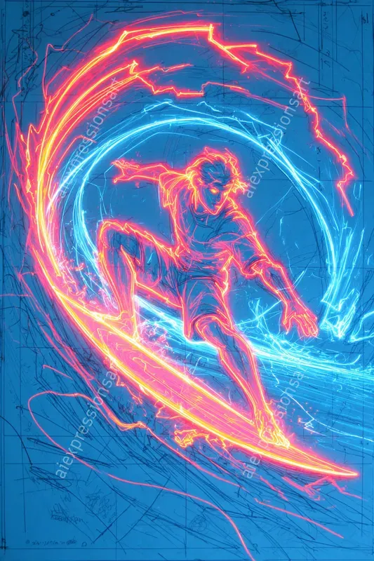 Neon Action Sports Anaglyph Motion