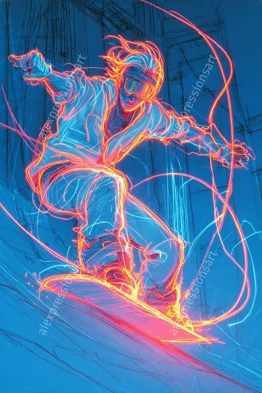 Neon Action Sports Anaglyph Motion