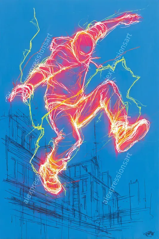 Neon Action Sports Anaglyph Motion