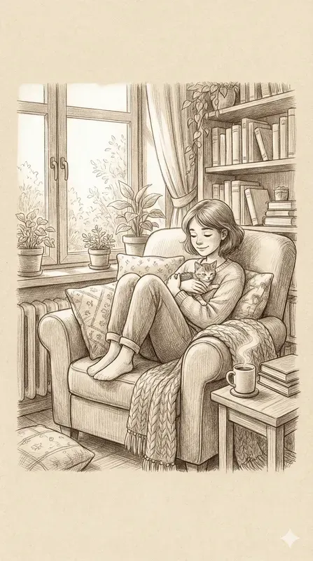 Cozy Pencil Sketch Interior Illustrations