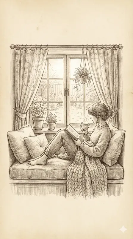Cozy Pencil Sketch Interior Illustrations