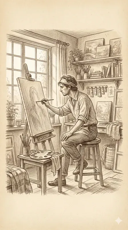 Cozy Pencil Sketch Interior Illustrations