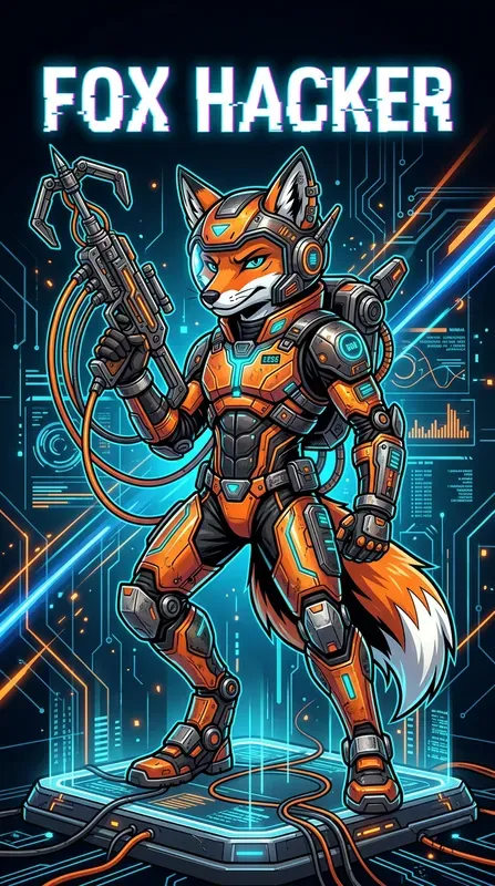 Cyber Mecha Cartoon Sticker Templates