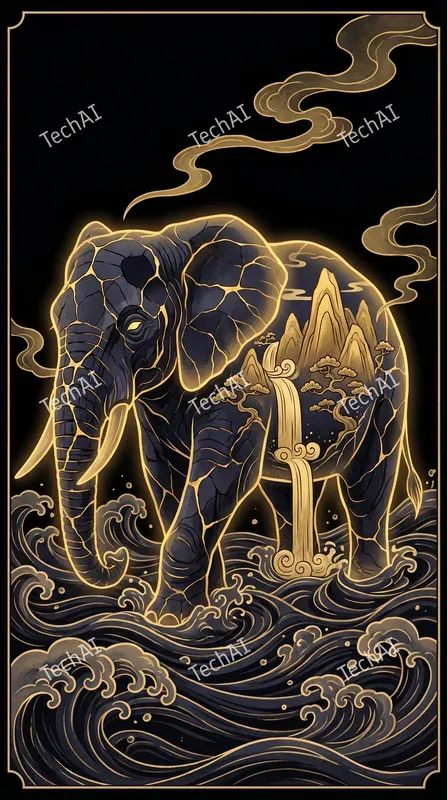 Golden Kintsugi Obsidian Landscapes