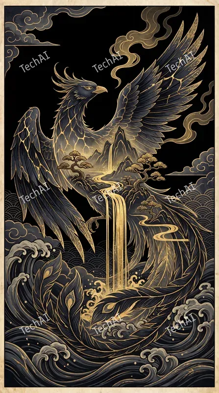 Golden Kintsugi Obsidian Landscapes