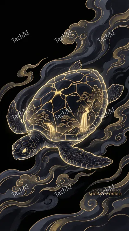 Golden Kintsugi Obsidian Landscapes