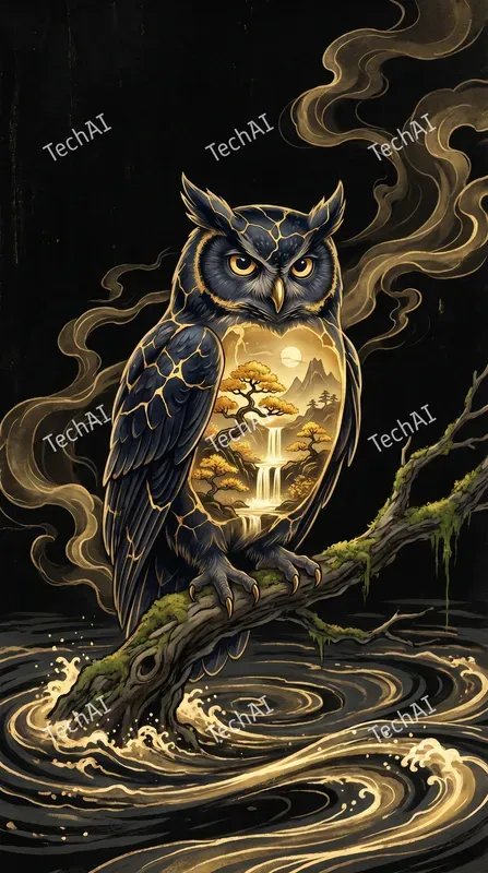 Golden Kintsugi Obsidian Landscapes