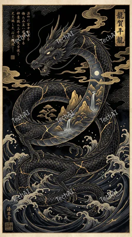 Golden Kintsugi Obsidian Landscapes