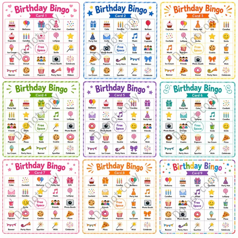 Printable Bingo Card Sets Any Theme