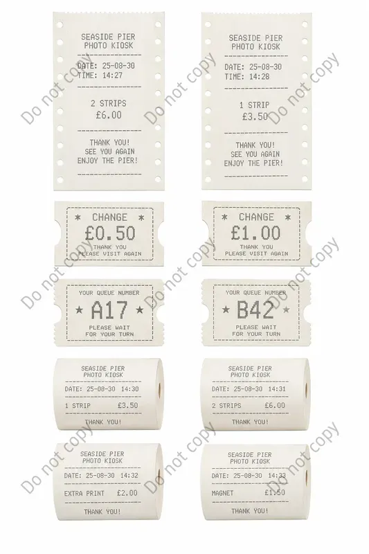 Photo Booth Receipt Slip Sheets