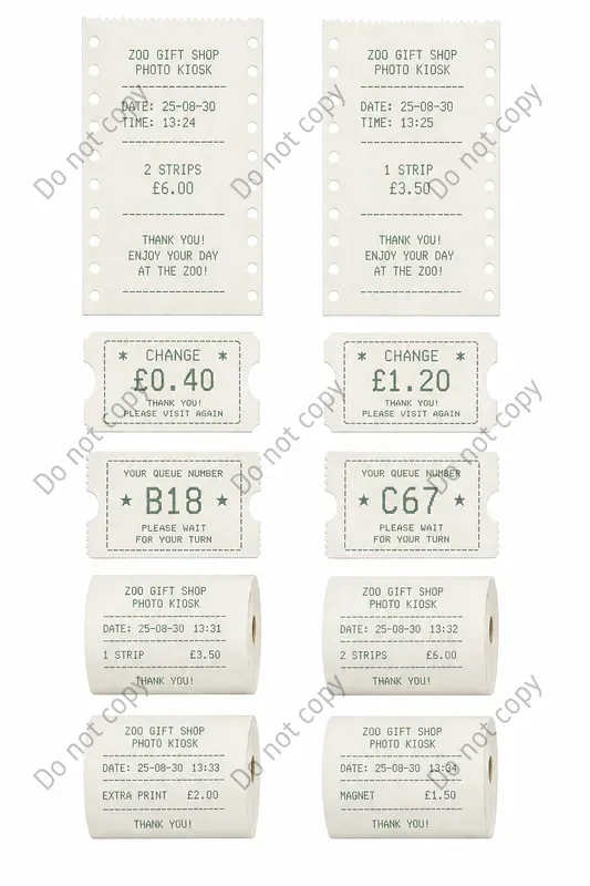 Photo Booth Receipt Slip Sheets