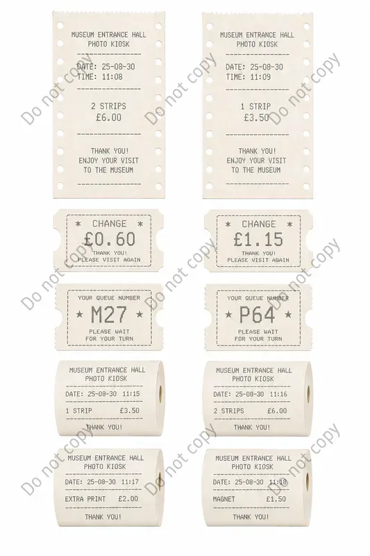 Photo Booth Receipt Slip Sheets