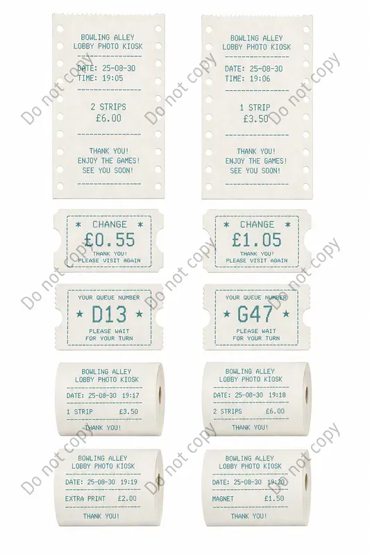 Photo Booth Receipt Slip Sheets
