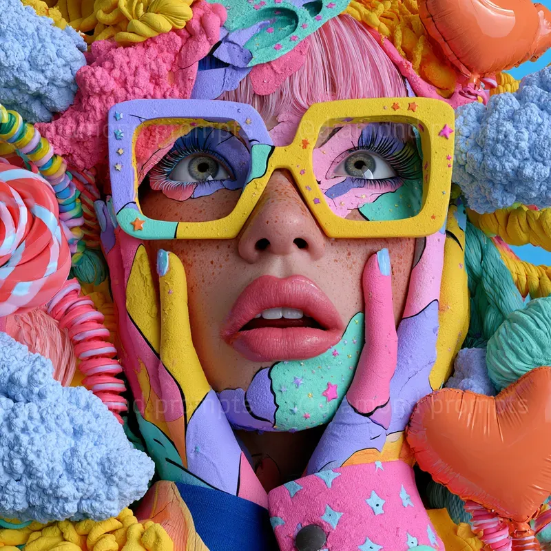 Surreal Pop Art Portrait Playgrounds