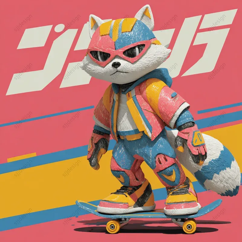 Cyber Y2k Neon Character Style