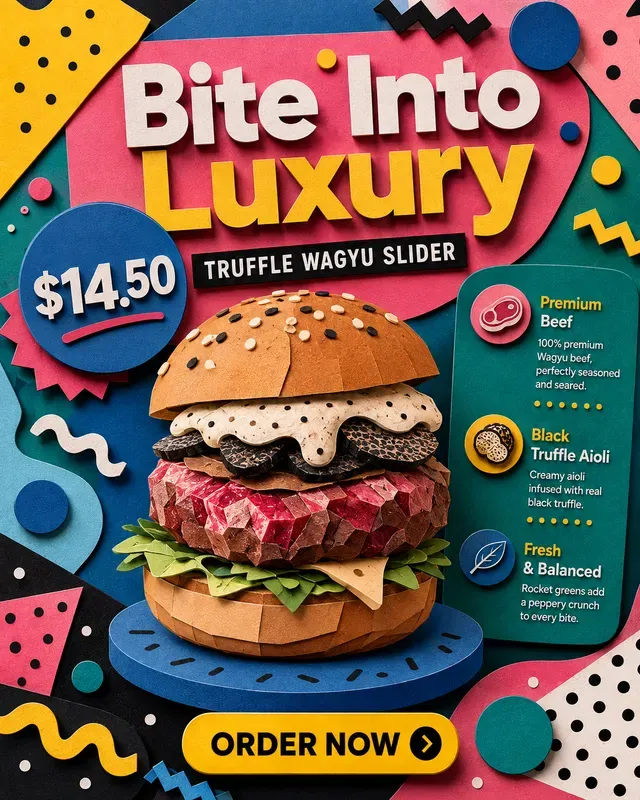 Bold Neomemphis Cafe Special Menu Art