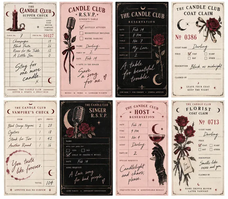 Vintage Guest Check Typography Ephemera