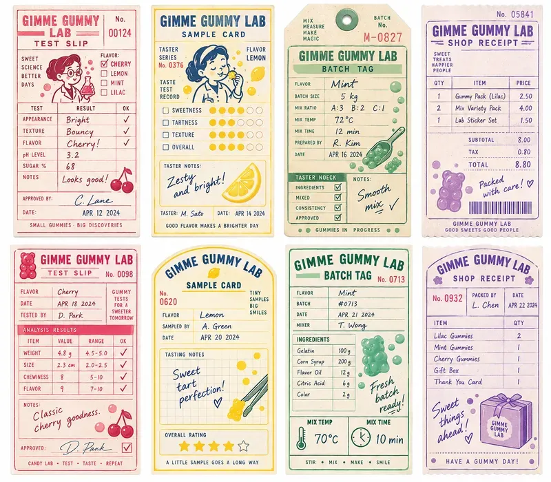 Vintage Guest Check Typography Ephemera