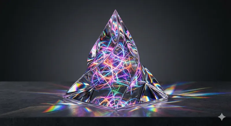 Abstract Minimalist Geometric Glass Sculptures