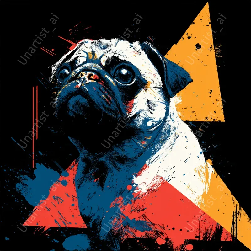 Geometric Dog Vector Illustrations