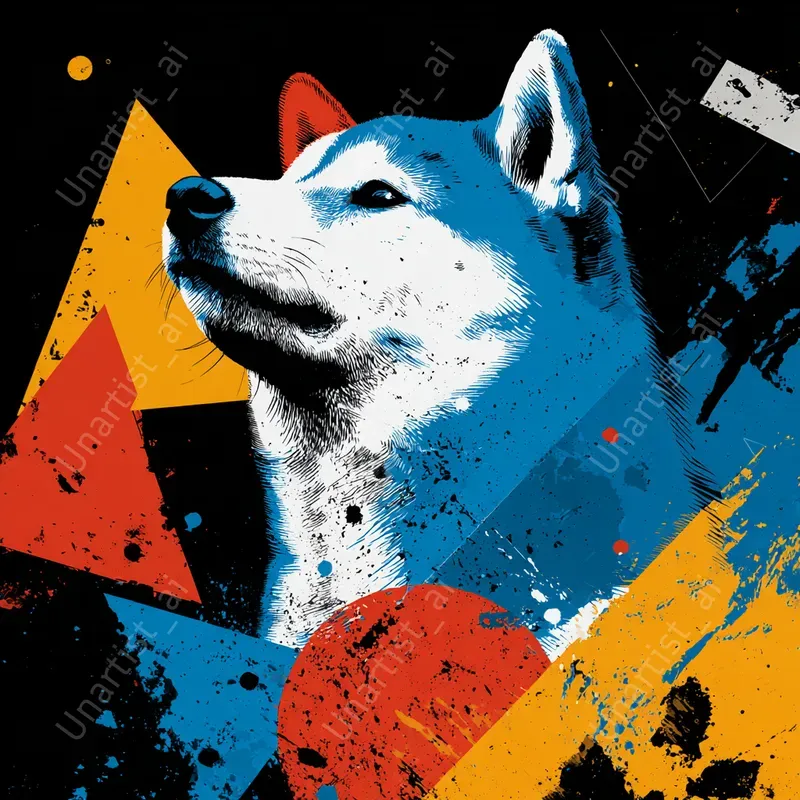 Geometric Dog Vector Illustrations