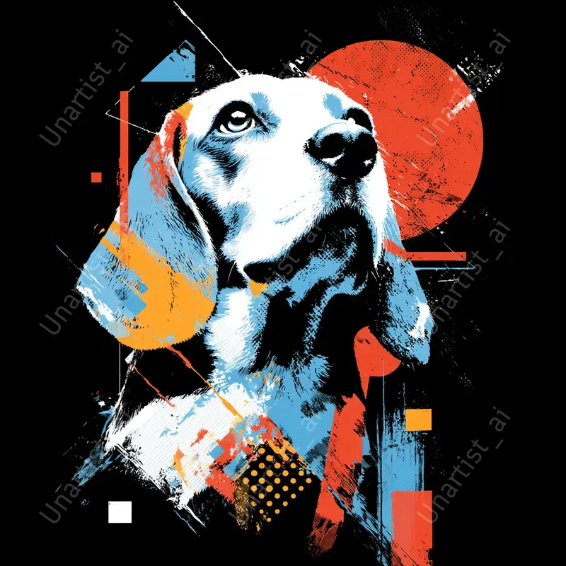 Geometric Dog Vector Illustrations