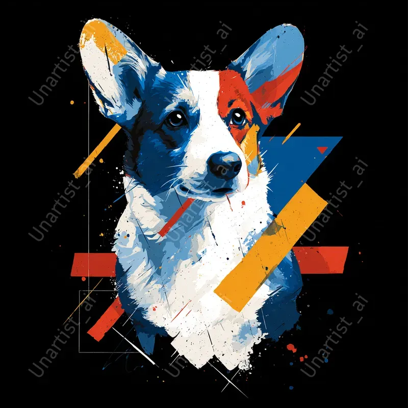 Geometric Dog Vector Illustrations