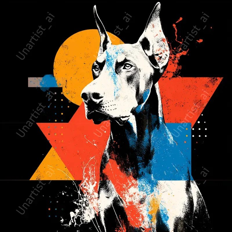 Geometric Dog Vector Illustrations