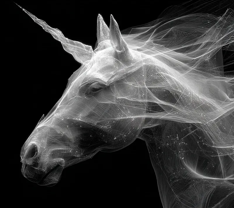 Digital Wireframe Myth Portraits