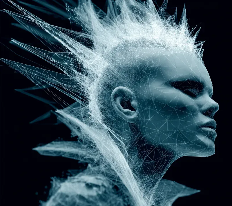 Digital Wireframe Myth Portraits
