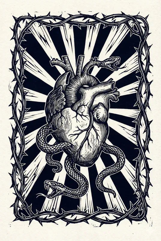 Gothic Fantasy Woodcut Illustration Cards