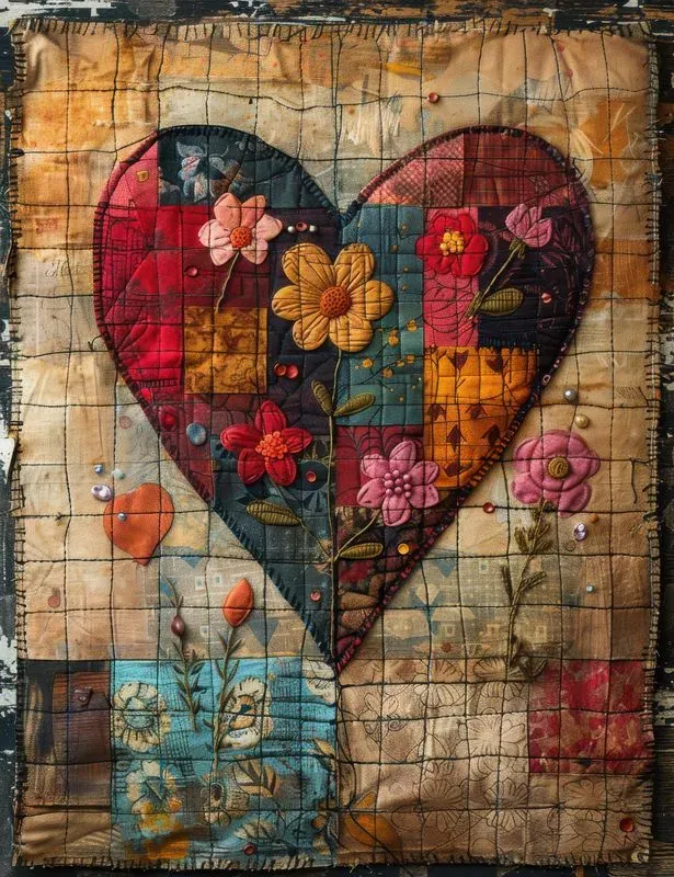 Patchwork Heart Sampler Junk Journals