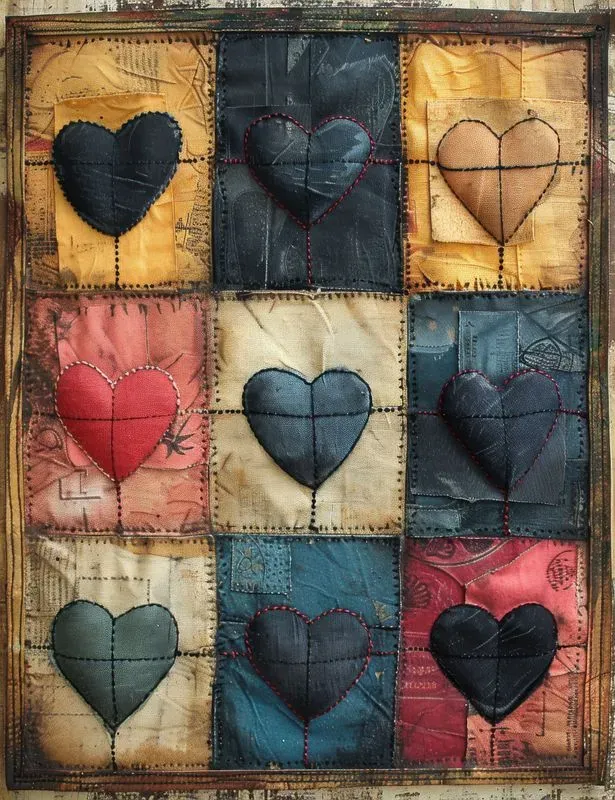 Patchwork Heart Sampler Junk Journals